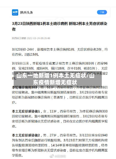 山东一地新增1例本土无症状/山东疫情新增无症状