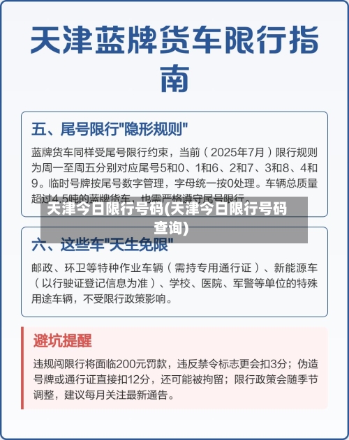 天津今日限行号码(天津今日限行号码查询)