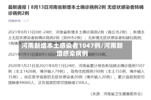 河南新增本土感染者1047例/河南新增感染病例