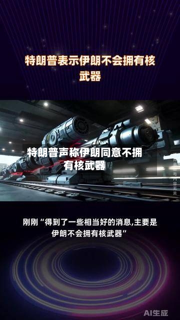 特朗普声称伊朗同意不拥有核武器